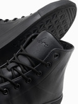 Men's high-top sneakers with rubber toe - black V6 OM-FOSH-0138