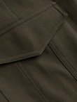 Pánské kalhoty REGULAR z tkaniny s nákladními kapsami - tmavě olivově zelené V1 OM-PACG-0178