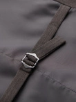 Elegantná pánska vesta SLIM FIT v rybej kosti - grafitová V2 OM-BLZV-0143