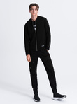 Men's bomber jacket with decorative zips on sleeves AMSTERDAM - black B1367