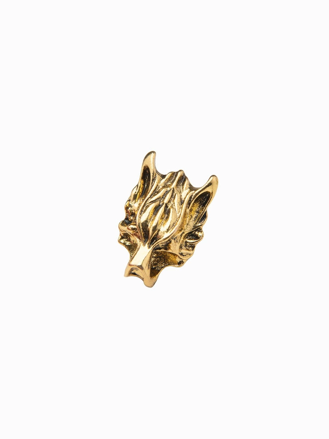 Metal decorative clothes pin wolf - gold V1 OU-ACPN-0115