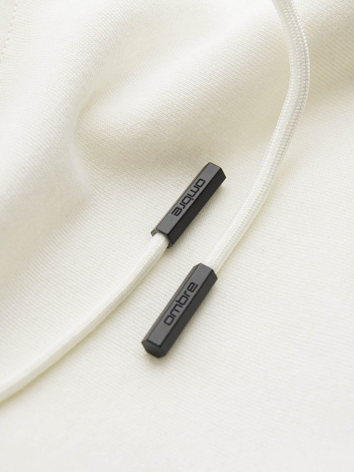 Pánská bavlněná klokaní mikina BASIC s kapucí - krémová V5 OM-SSBN-0161