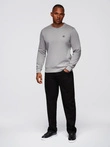 Men's classic round neck sweatshirt - grey V4 OM-SSNZ-0243