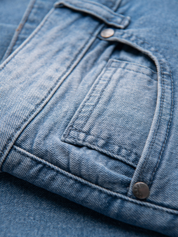 Pantaloni din denim pentru bărbați CARROT cu frecare - albastru deschis V1 OM-PADP-0253