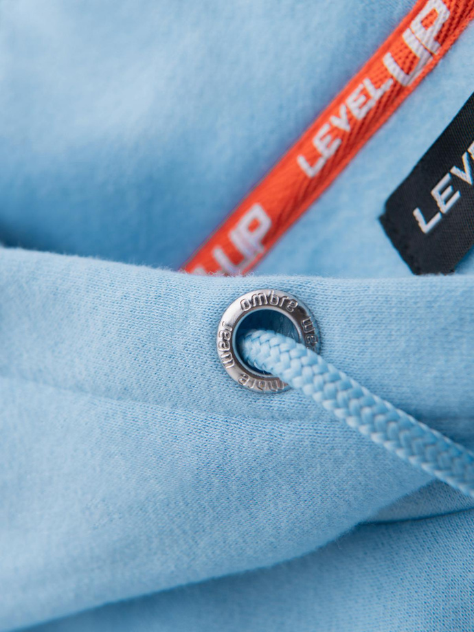 Unisex sweatshirt with hood and pockets - blue V8 OU-SNBC-0105