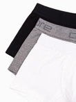 Pánské bavlněné boxerky s logem - 3-pack mix V2 OM-UNBO-0105