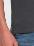 BASIC men's classic cotton T-shirt with a crew neckline - graphite V3 OM-TSBS-0145