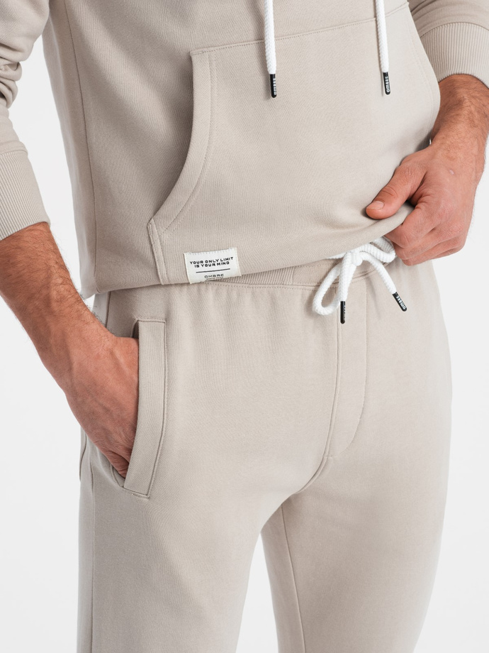 Set trening bărbătesc top kangaroo + pantaloni - cenușă V1 Z80