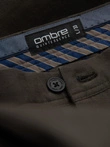 Klasické pánske chino nohavice s jemnou textúrou - khaki V2 OM-PACP-0188