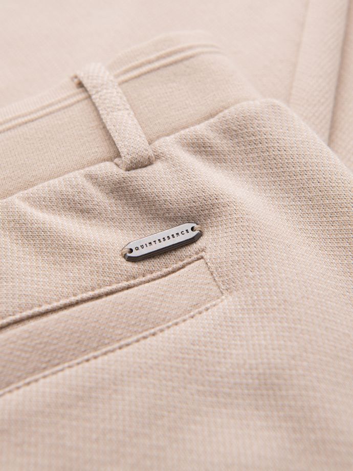 CARROT men's pants in structured two-tone knit - beige V2 OM-PACP-0168