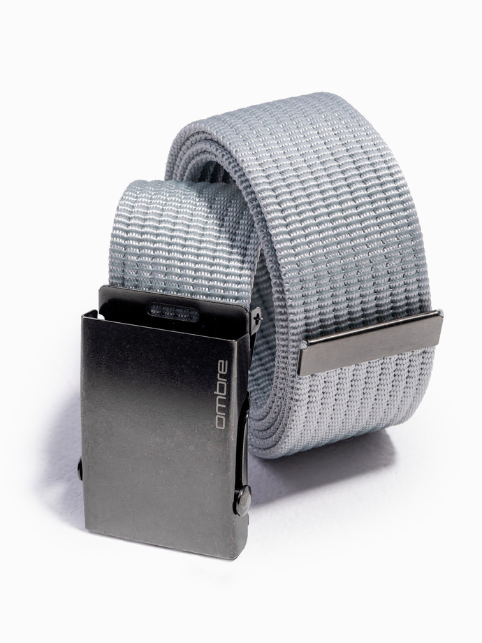 Men's belt with metal buckle - grey A376