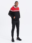 Men's tri-color hoodie - red V3 OM-SSNZ-22FW-014