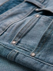 Pantaloni din denim CARROT FIT pentru bărbați cu barete decorative - albastru deschis V1 OM-PADP-0227
