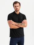 Set tricou polo din bumbac pentru bărbați BASIC - negru/marin/alb V1 OM-POBS-0133
