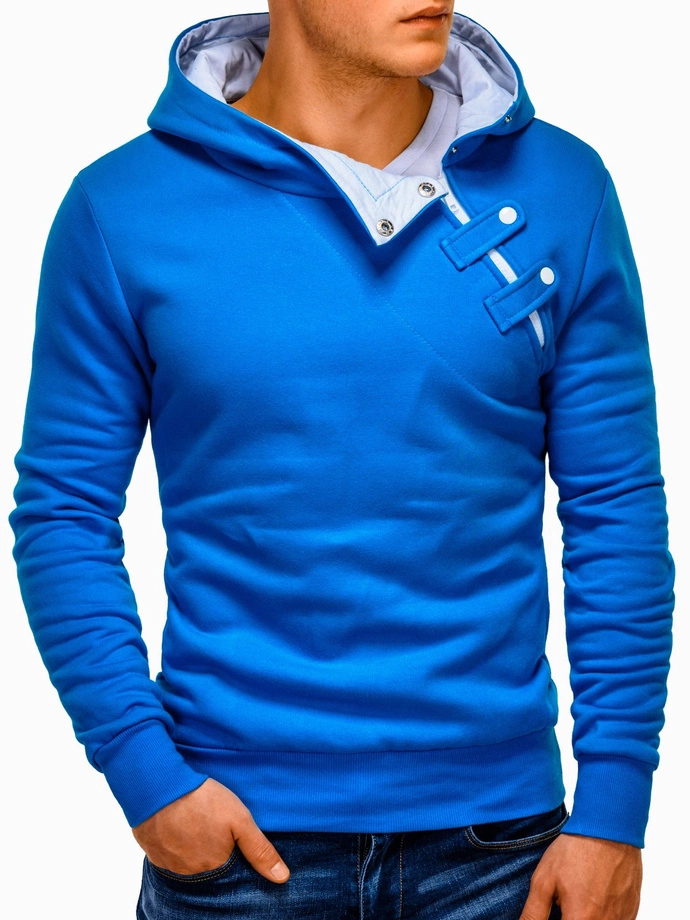 Men's hoodie - turquoise/white PACO