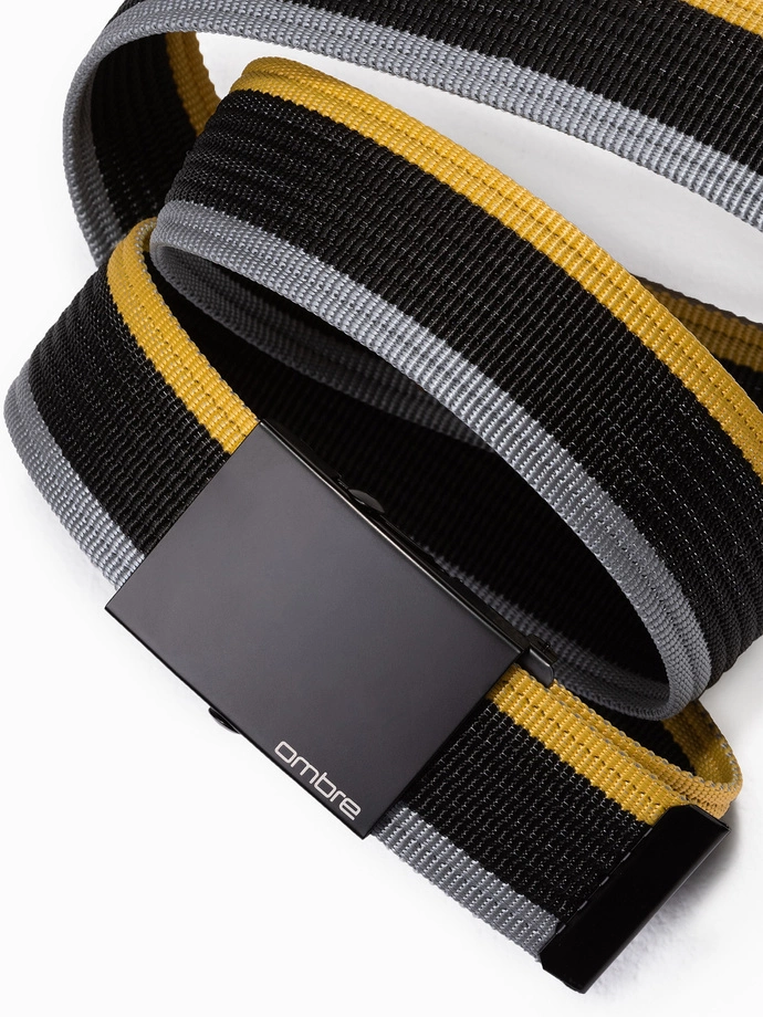 Men's sackcloth belt - šedá/čierna A378