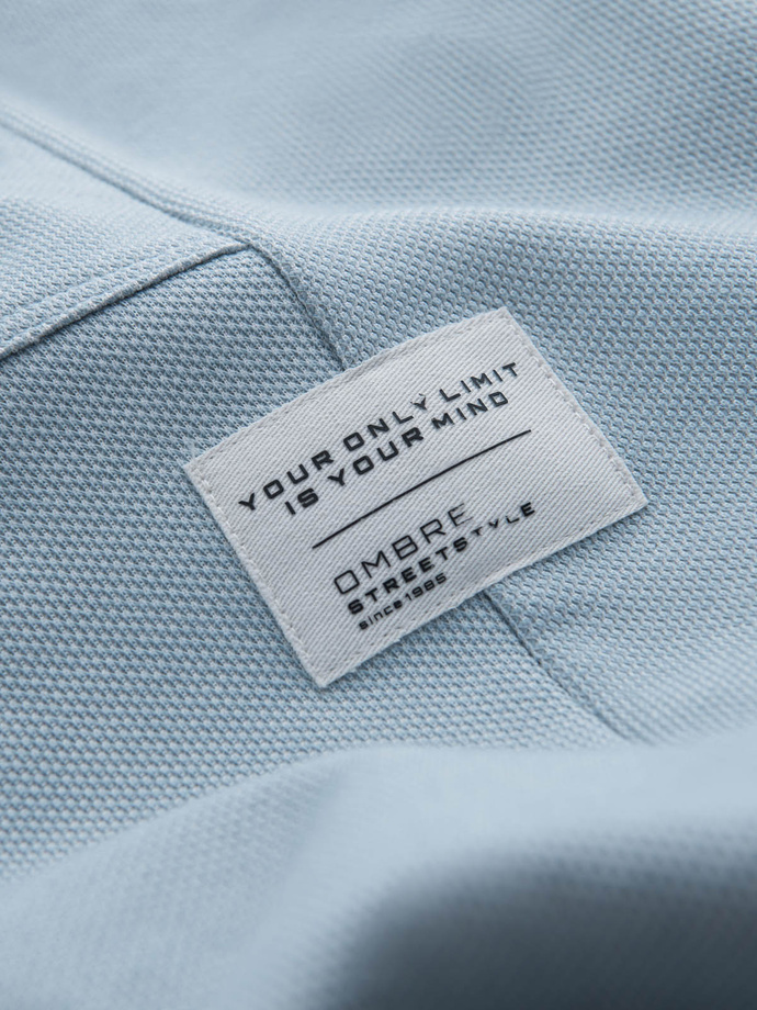 Pantaloni de trening bărbătești din tricot structurat - albastru deschis V4 OM-PASK-0211