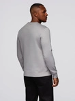 Men's classic round neck sweatshirt - grey V4 OM-SSNZ-0243