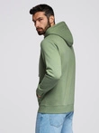 Men's BASIC kangaroo sweatshirt with hood - green V3 B1674