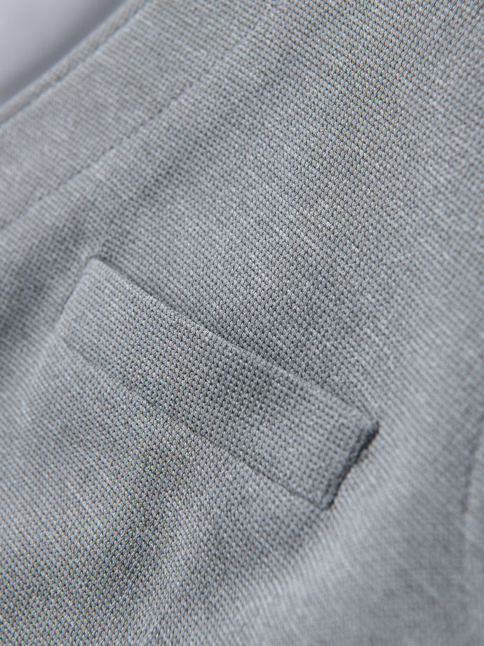 Pánska štruktúrovaná vesta na mieru s vreckami - sivý melír V2 OM-BLZV-0146