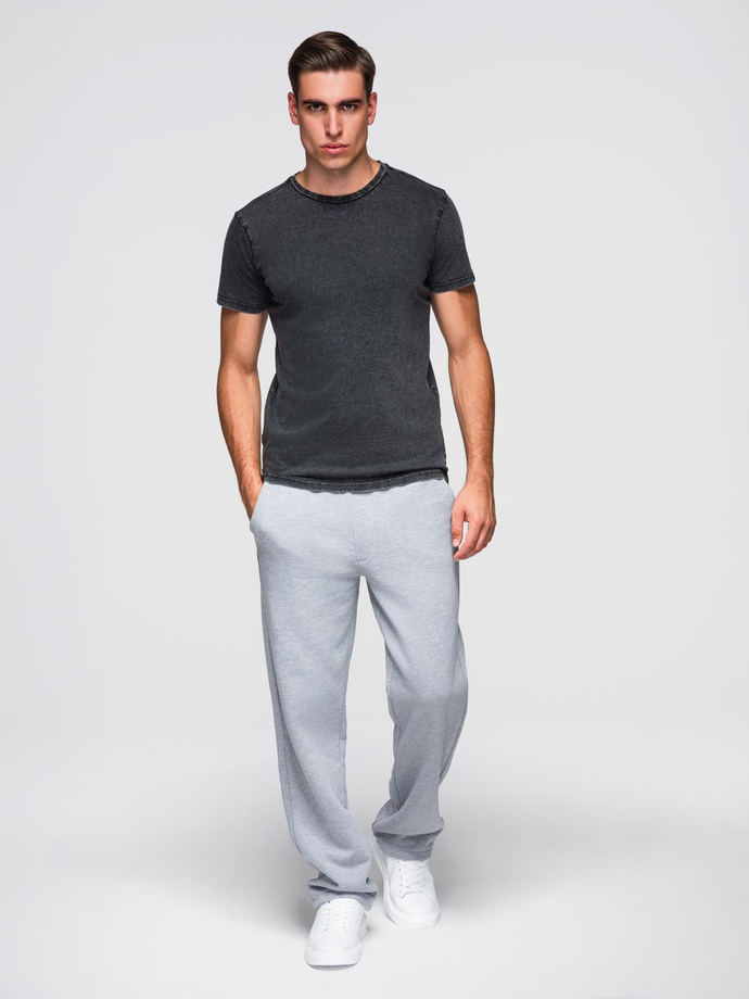 Tricou pentru bărbați cu efect de spălare - negru V1 OM-TSWT-0116