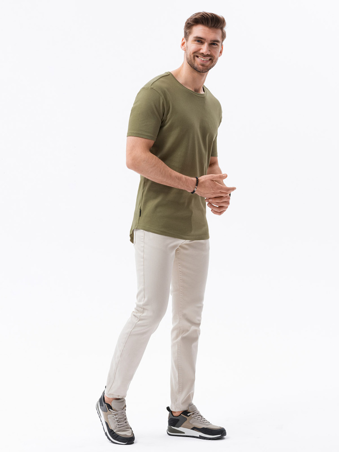 Men's printed t-shirt - olive S1387