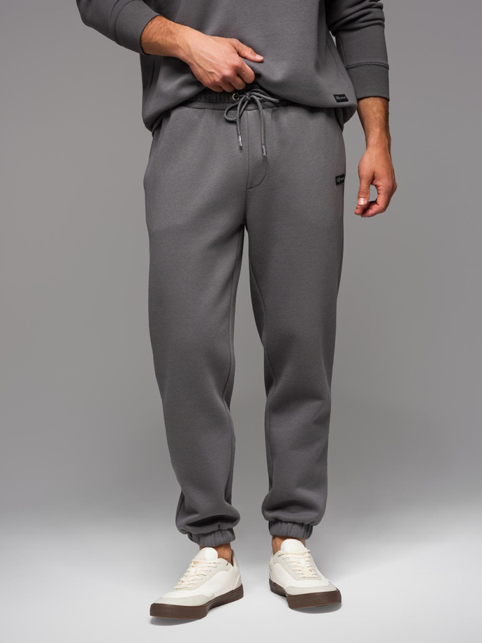 Klasické unisex tepláky se šňůrkou - šedé V18 OU-PSBC-0100