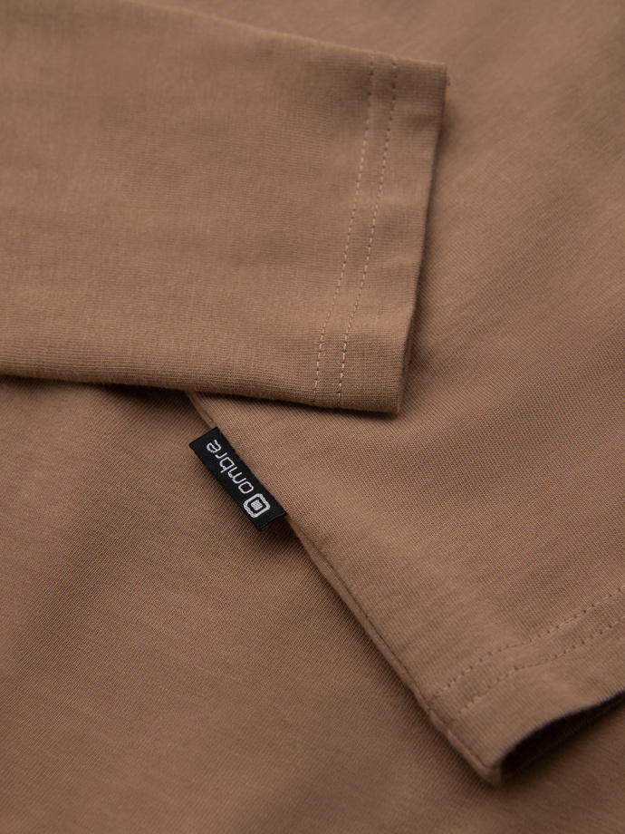 Men's urban print longsleeve - light brown V1 OM-LSPT-0131