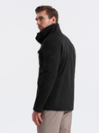 Men's lightweight jacket with high collar and pockets - black V1 OM-JALP-0167