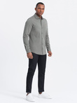 Cămașă bărbătească din bumbac REGULAR din tricot jerseu simplu - kaki deschis V4 OM-SHCS-0138