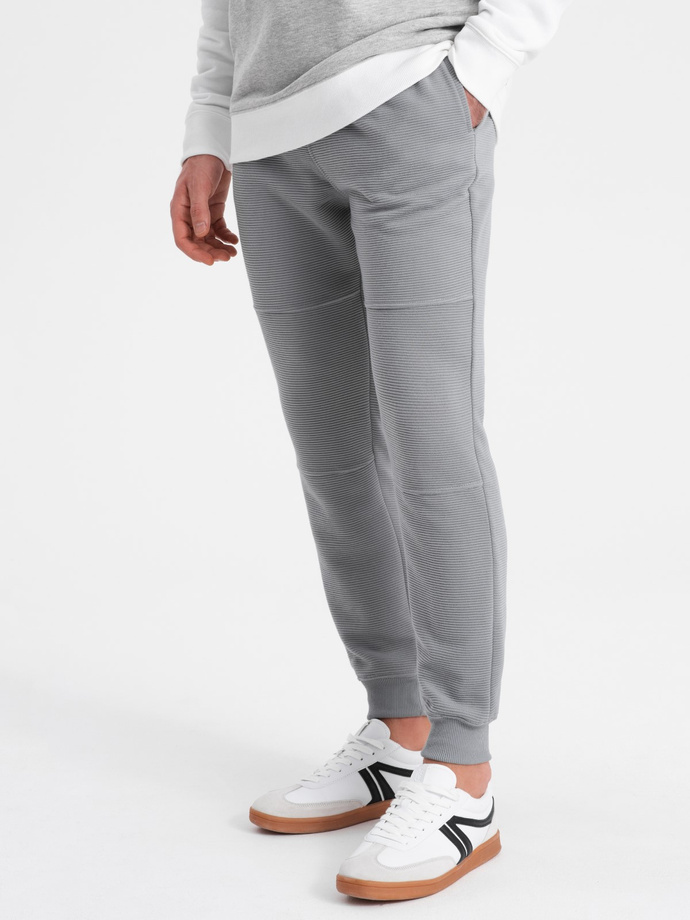 Men's ottoman fabric sweatpants - gray V5 OM-PASK-0129