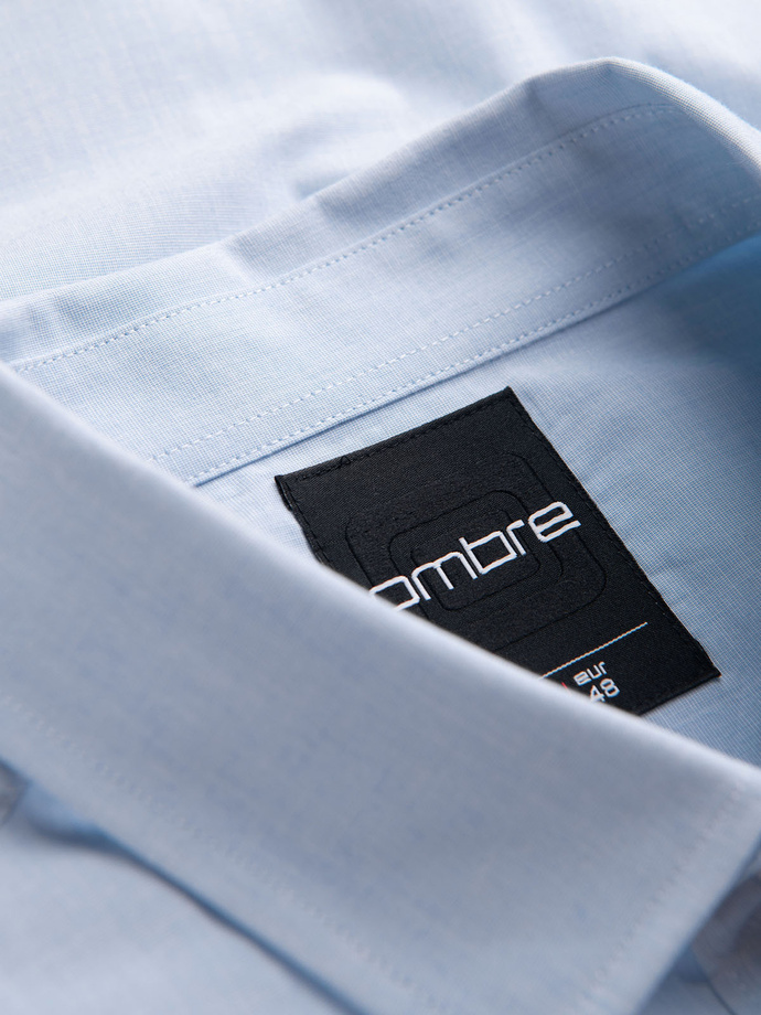 Klasikiniai medvilniniai REGULAR marškiniai - mėlyni V1 OM-SHOS-0154