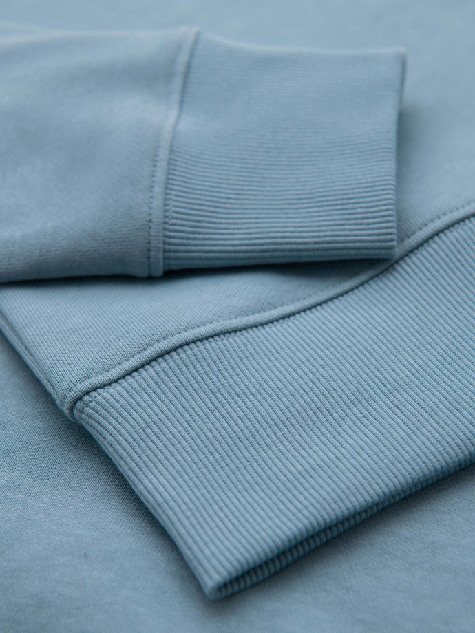 Pánská mikina BASIC s kulatým výstřihem - modrá V7 OM-SSBN-0175