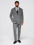 Men's knitted jacket with a fitted cut - graphite V1 OM-BLZB-0100