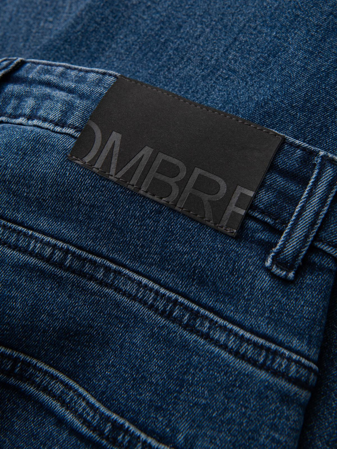 Men's CARROT FIT denim pants with decorative darts - dark blue V2 OM-PADP-0227