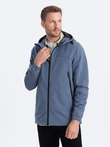 Men's transitional jacket with hood - blue V3 OM-JANP-22FW-005