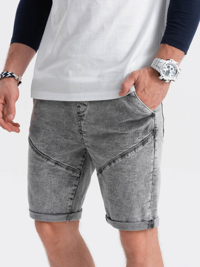 Pantaloni scurti din denim barbati - gri W361