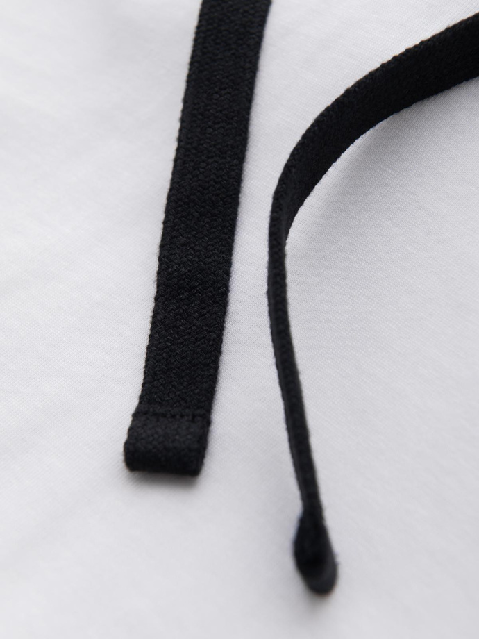 Tricou cu glugă din bumbac pentru bărbați - alb V1 OM-TSCT-0256