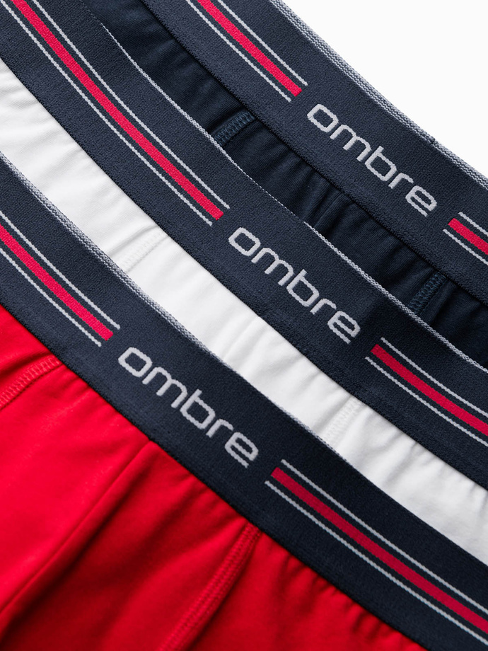 Classic fit men's boxer shorts with striped elastic band - 3 pack mix OM-UNBO-0109