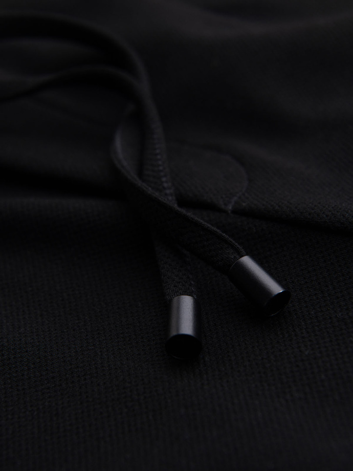 Men's knit shorts with rolled up legs - black V2 OM-SRCS-0170