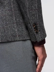 Blazer elegant pentru bărbați din amestec de lână - gri V1 OM-BLZB-0137