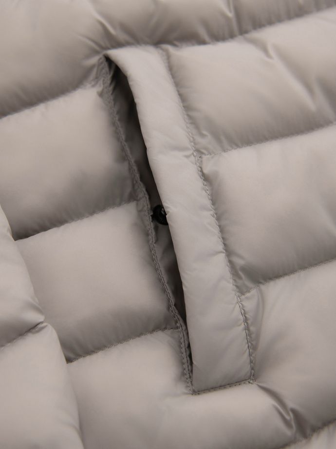 Jachetă matlasată pentru bărbați cu două închizători - gri deschis V2 OM-JALP-0231