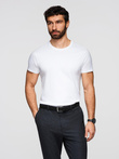 Men's BASIC classic cotton T-shirt - white V4 OM-TSBS-0236
