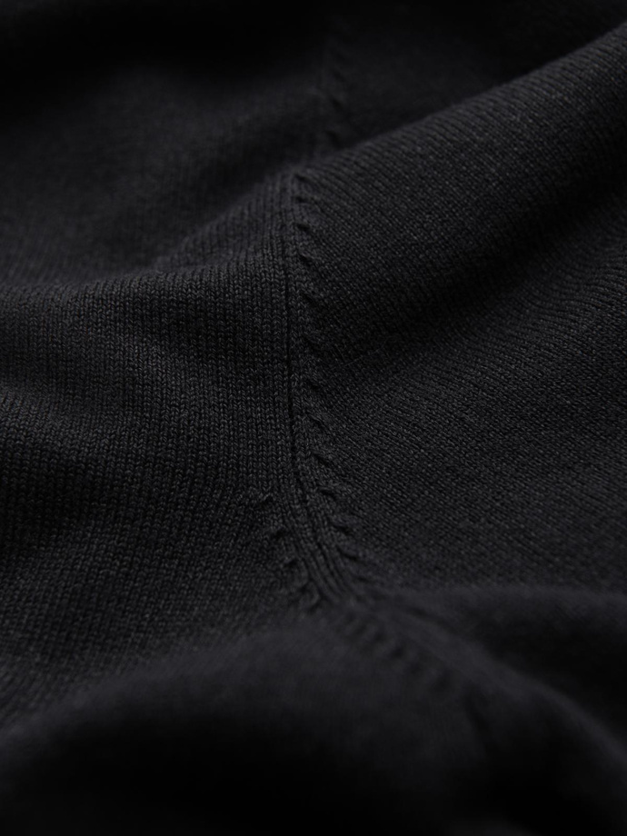 Pánsky pletený rolák s viskózou - čierny V1 OM-SWTN-0101