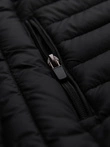 Men's quilted jacket with high zipped hood - black V1 OM-JAHP-0238