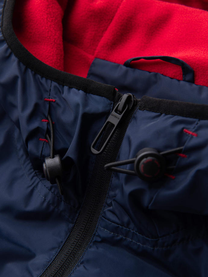 Jachetă sport pentru bărbați cu reflectoare - albastru marin și roșu V3 OM-JANP-0105