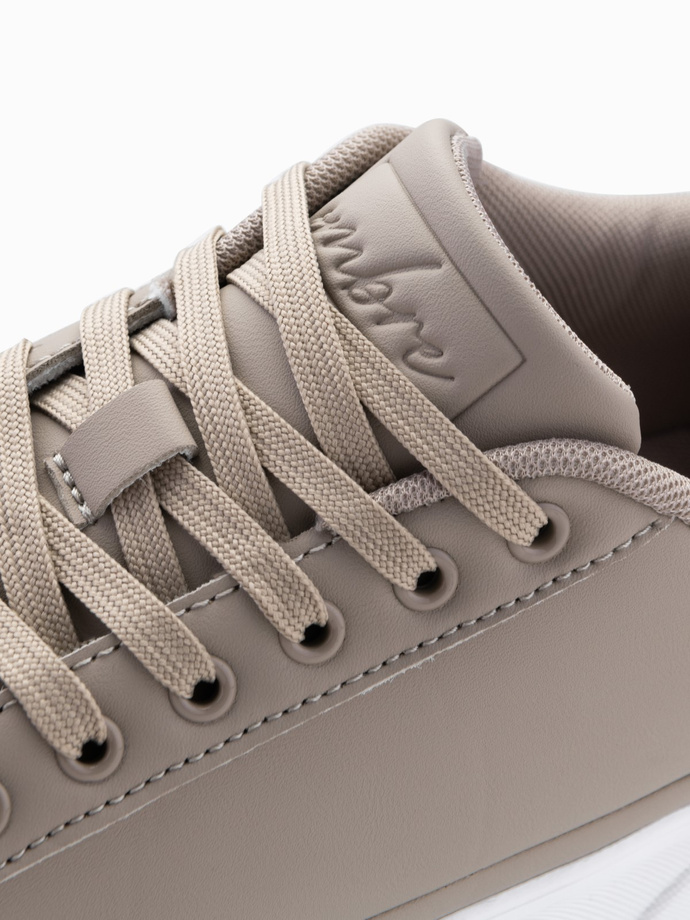 Men's eco leather sneaker shoes with thick sole - ash V1 OM-FOSL-0166