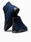 Pantofi de bărbați pantofi de sport din materiale combinate - albastru marin V3 OM-FOTH-0143