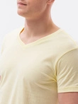 Classic men's BASIC v-neck T-shirt - light yellow V14 S1369