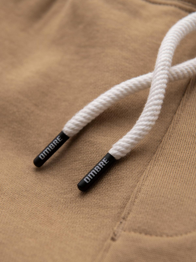 Men's sweatpants with unlined leg - brown V2 OM-PABS-0206